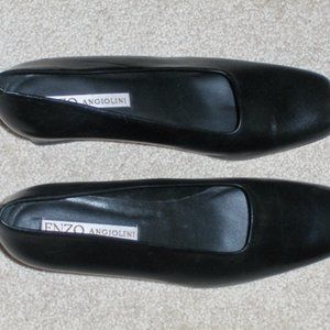 Enzo Angiolini Black Leather Heel Shoes 8.5